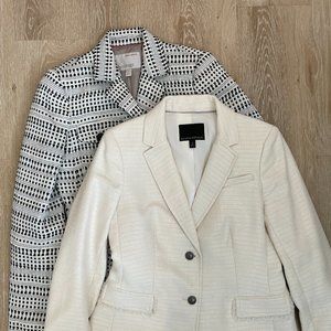 Two (2) Banana Republic Women's Jackets, 1 Black/White & 1 Cream, Both Size 4